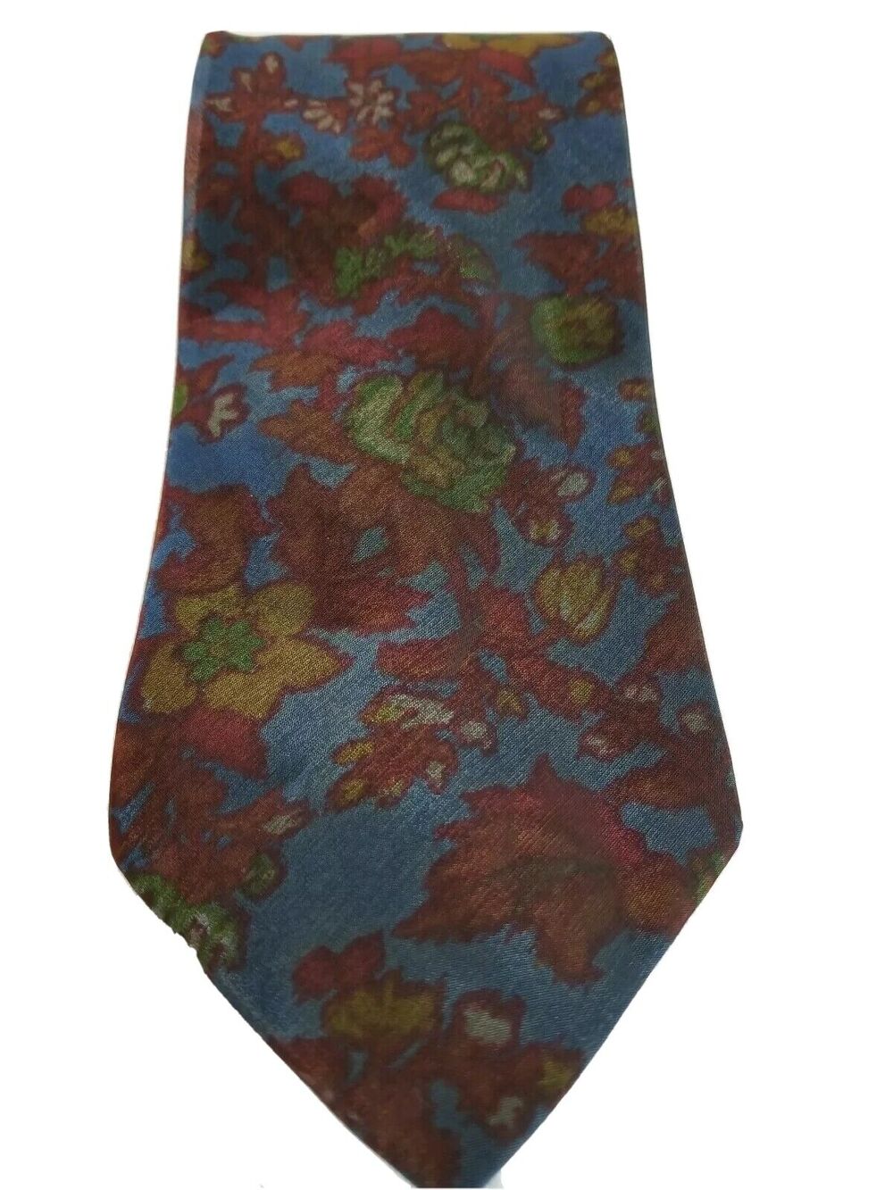 Nautica Tie Mens Dark Colors Floral Pattern 100% Silk Made in the USA Neckwear